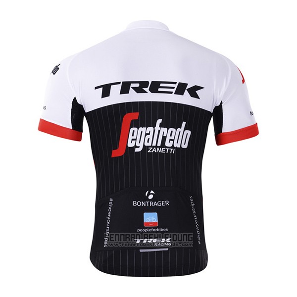 2017 Fahrradbekleidung Trek Segafredo Shwarz und Wei Trikot Kurzarm und Tragerhose